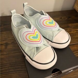 Converse Green and White Sneakers with Whimsical Design